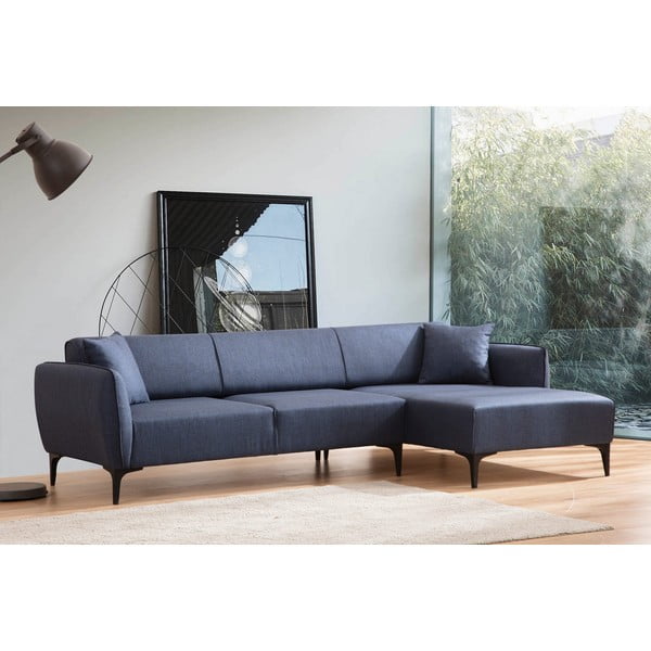 Mėlyna kampinė sofa  Belissimo, dešinysis kampas – Balcab Home-image-1