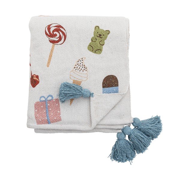 Vaikiškas pledas baltos spalvos 130x160 cm Sweets – Bloomingville Mini-image-4