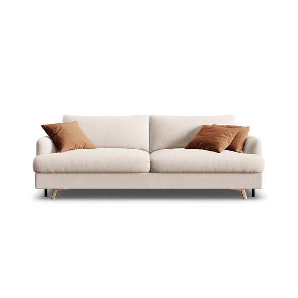 Smėlio spalvos sulankstoma/su sandėliavimo vieta sofa 233 cm Naomi – Micadoni -image-1