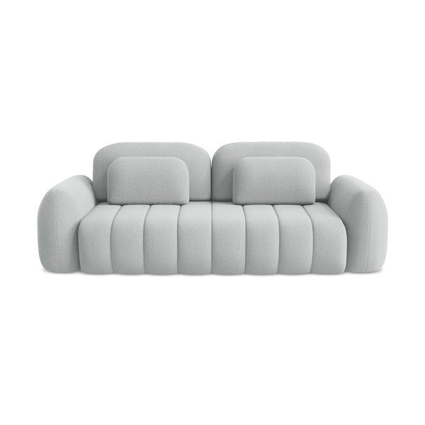 Šviesiai pilkos spalvos iš boucle sulankstoma/su sandėliavimo vieta sofa 266 cm Pele – Makamii