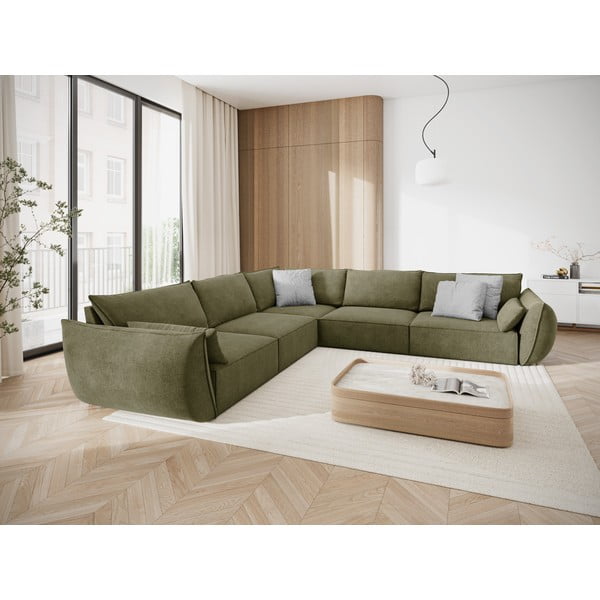 Žalia kampinė sofa (kintama) Vanda - Mazzini Sofas-image-1