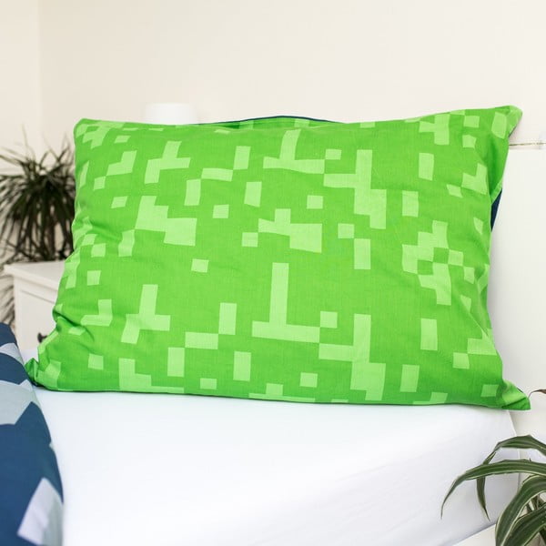 Žalios spalvos/mėlynos spalvos iš medvilnės viengulė vaikiška patalynė 140x200 cm Minecraft "Sssleep Tight" – Jerry Fabrics-image-4