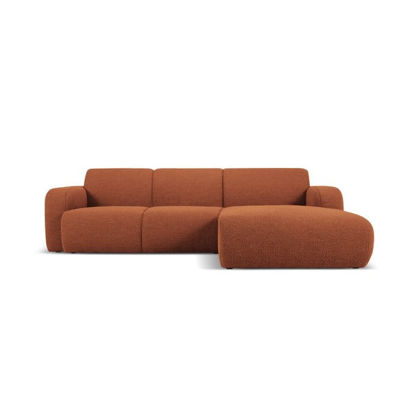 Kampinė sofa rudos spalvos iš boucle (su dešiniuoju kampu) Molino – Micadoni Home