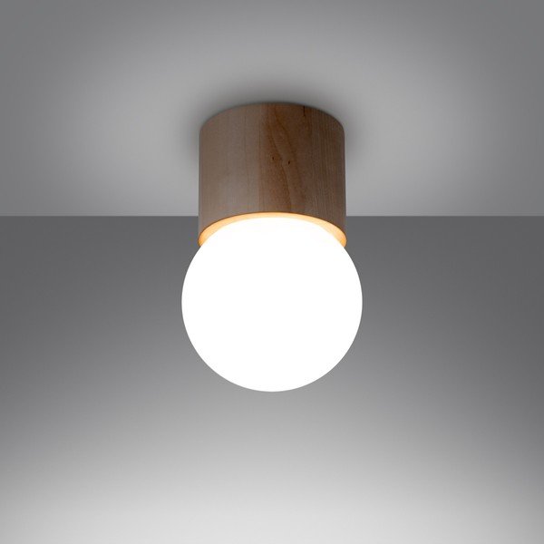 Baltos spalvos/natūralios spalvos lubinis šviestuvas ø 12 cm su stiklo gaubtu Surtur – Sollux-image-1