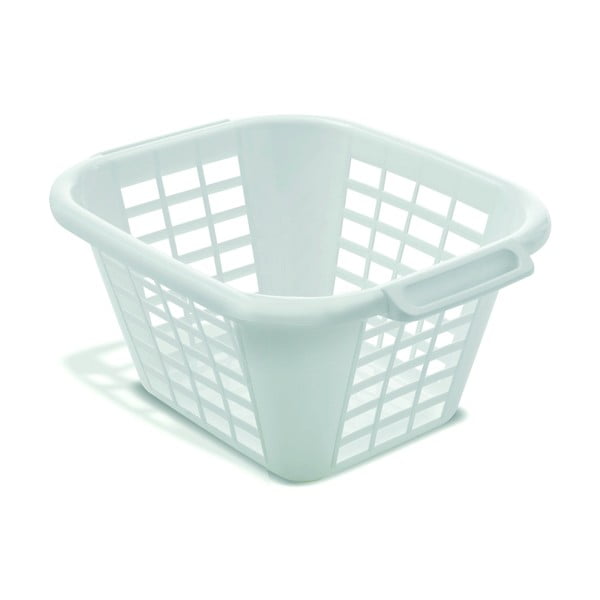 Baltas kvadratinis skalbinių krepšys Addis, 24 l