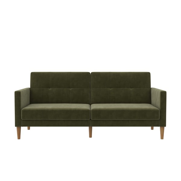 Iš velveto sulankstoma sofa žalios spalvos 207 cm Lilly – Støraa