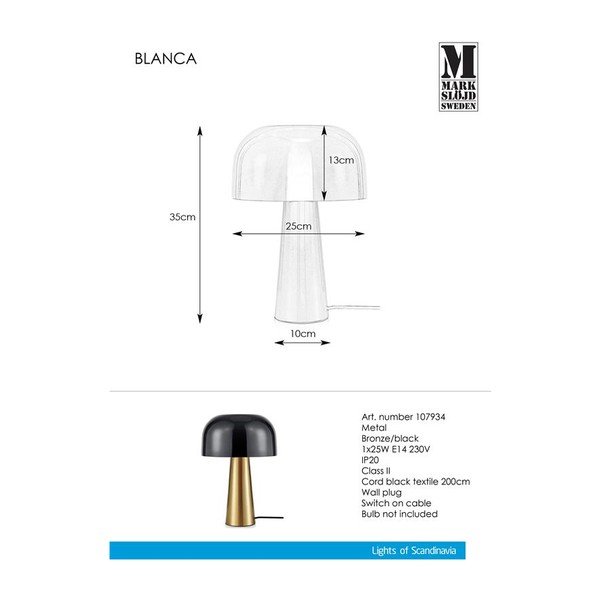 Varinis stalinis šviestuvas su juodu gaubtu Markslöjd Blanca-image-2