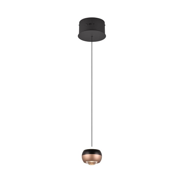 Kabantis šviestuvas juodos spalvos/vario spalvos LED ø 15,5 cm su metaliniu gaubtu Orbit – Trio Select