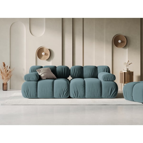 Sofa smaragdinės spalvos iš velveto 188 cm Bellis – Micadoni Home-image-1