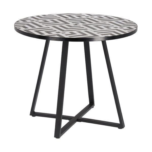 Sodo valgomojo stalas su keraminės spalvos stalviršiu Kave Home Tella, ⌀ 90 cm