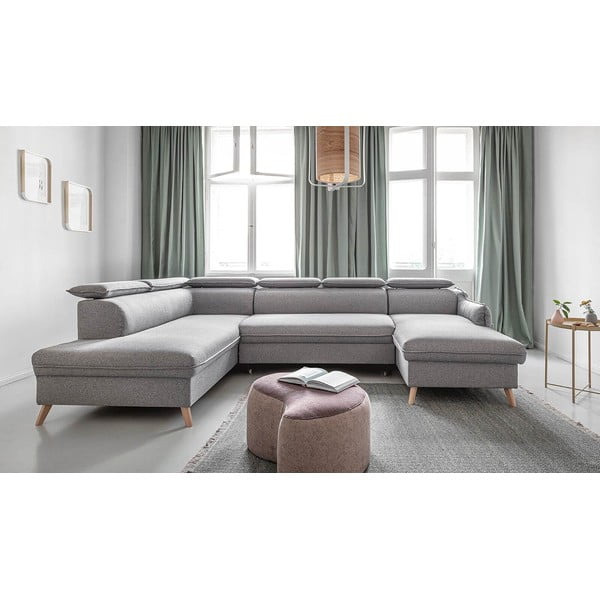 Sulankstoma kampinė sofa šviesiai pilkos spalvos (su kairiuoju kampu) Sweet Harmony – Miuform-image-3