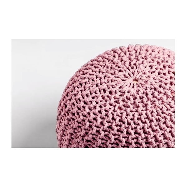 Rožinės spalvos struktūrinio pynimo pufas Jagger – Bonami Essentials-image-2