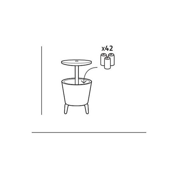 Iš plastiko apvalios formos sodo stalas su padėklu ø 49,5 cm Cool – Keter-image-4