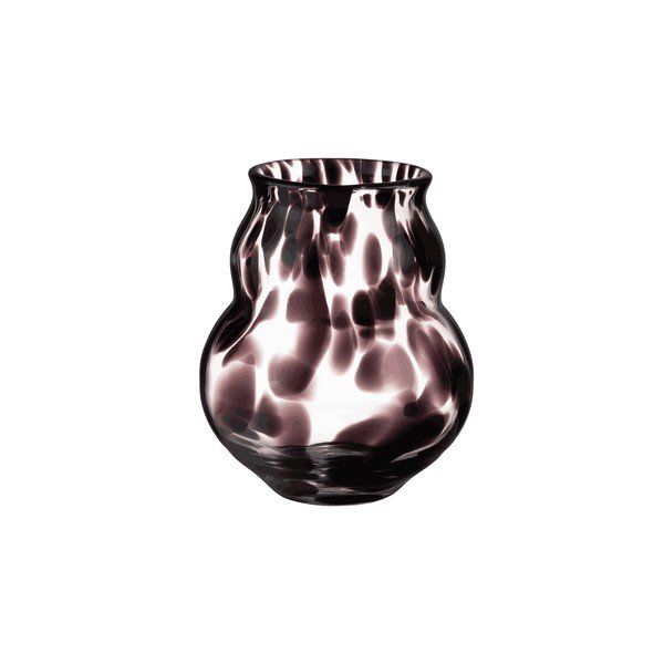 Tamsiai rudos spalvos iš stiklo  rankų darbo vaza (aukštis 22 cm) Dam – noo.ma
