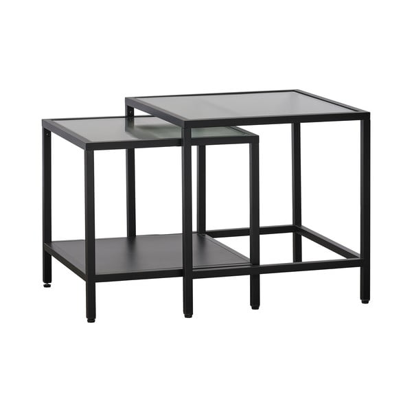 Šoniniai stalai iš stiklo 2 vnt. 50x50 cm Bronco – Unique Furniture-image-2