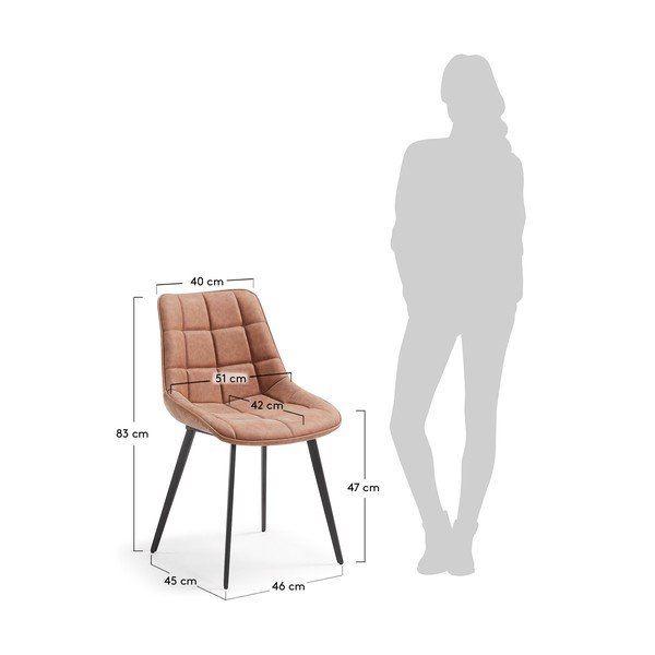 2 rudų valgomojo kėdžių rinkinys "La Forma Adah-image-1