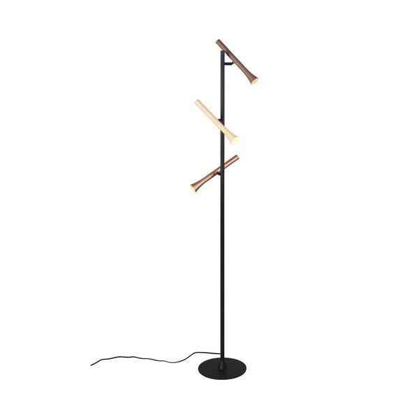 Pastatomas šviestuvas juodos spalvos LED (aukštis 150 cm) su metaliniu gaubtu Fiato – Trio-image-3