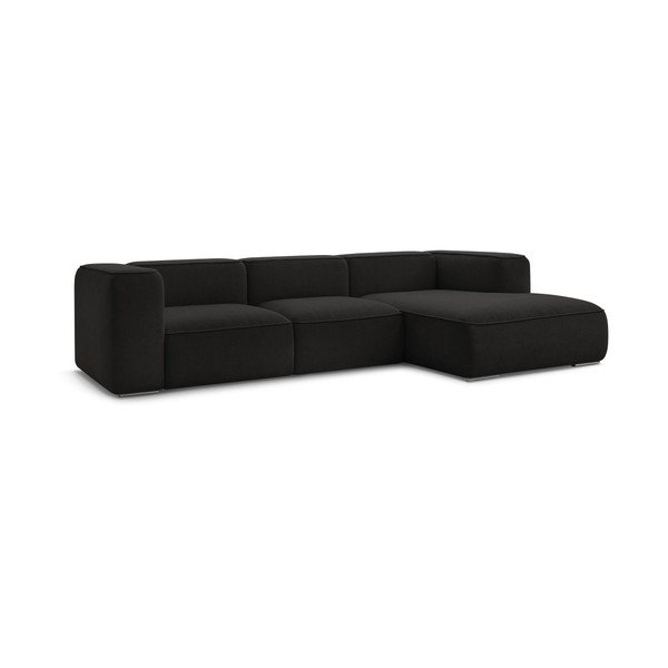Iš boucle kampinė sofa juodos spalvos (su dešiniuoju kampu) Zephyr – Bobochic Paris-image-3