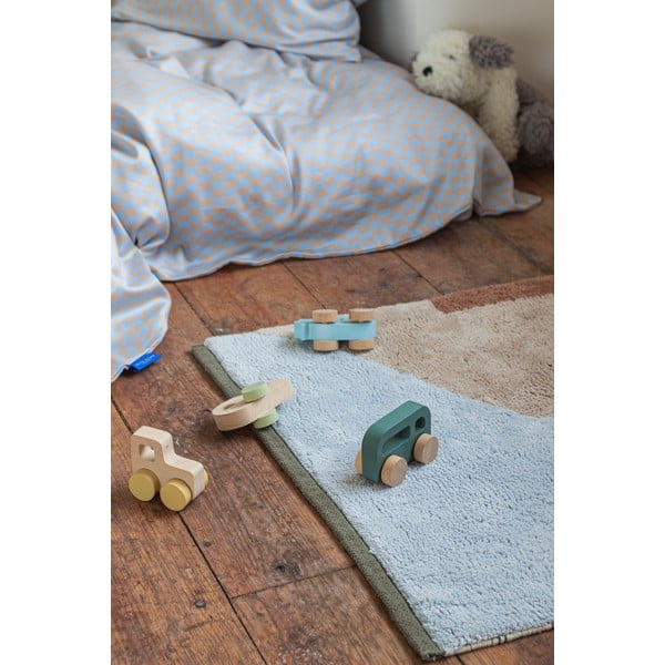 Skalbiamas iš medvilnės kilimas šviesiai mėlynos spalvos/smėlio spalvos 70x150 cm Figura – Mette Ditmer Denmark-image-1