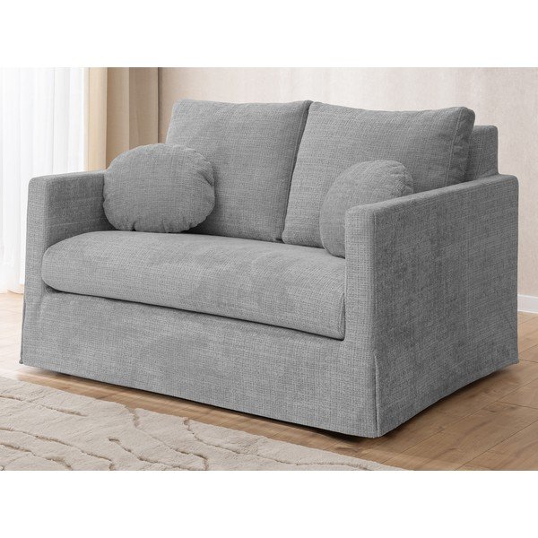 Šviesiai pilkos spalvos sofa 140 cm Paphos – Ropez-image-1
