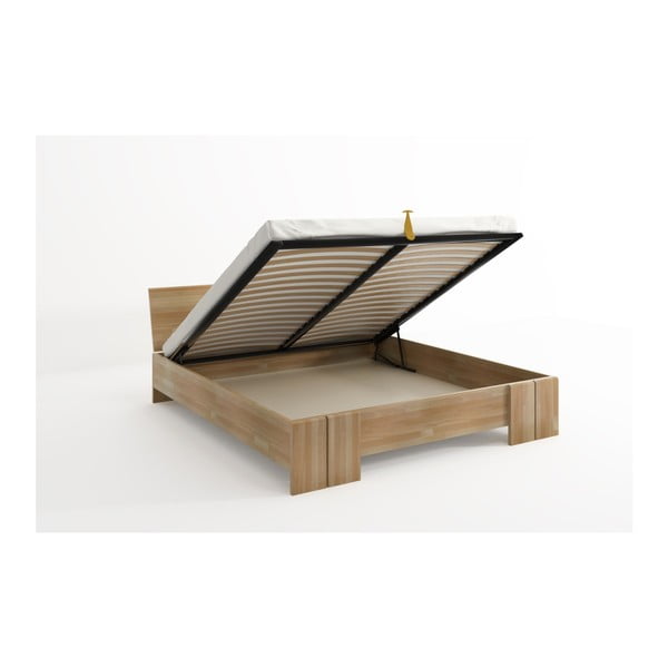 Dvigulė lova iš buko medienos su daiktadėže SKANDICA Vestre Maxi, 140 x 200 cm-image-4