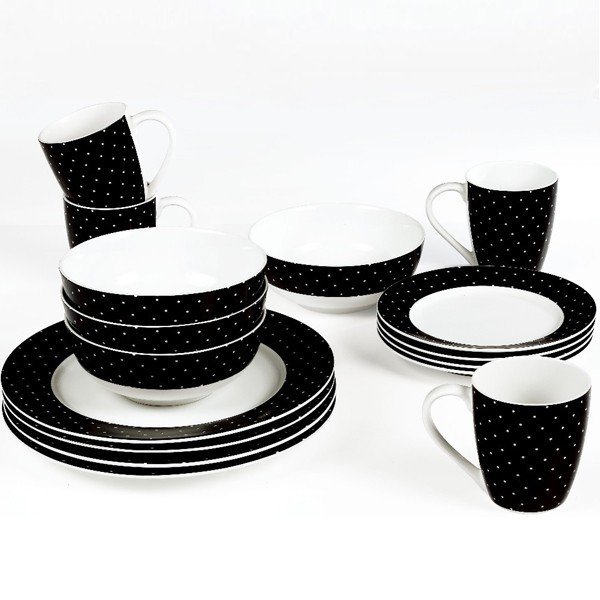 Porceliano rinkinys Twinkle Black, 16 dalių-image-1