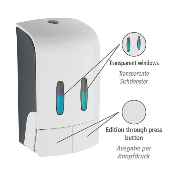 Baltas sieninis plastikinis muilo dozatorius 0,96 l Tartas - Wenko-image-4