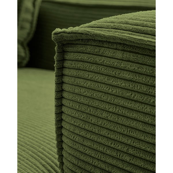 Žalios spalvos iš kordinio velveto kampinė sofa Blok – Kave Home-image-3