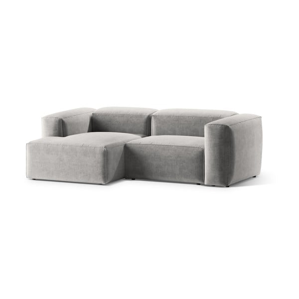 Šviesiai pilkos spalvos kampinė sofa (su kairiuoju kampu/su gultu) Bergamo – Cosmopolitan Design-image-2