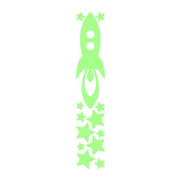 Šviečiantis lipdukas Ambiance Rocket and Stars-image-2