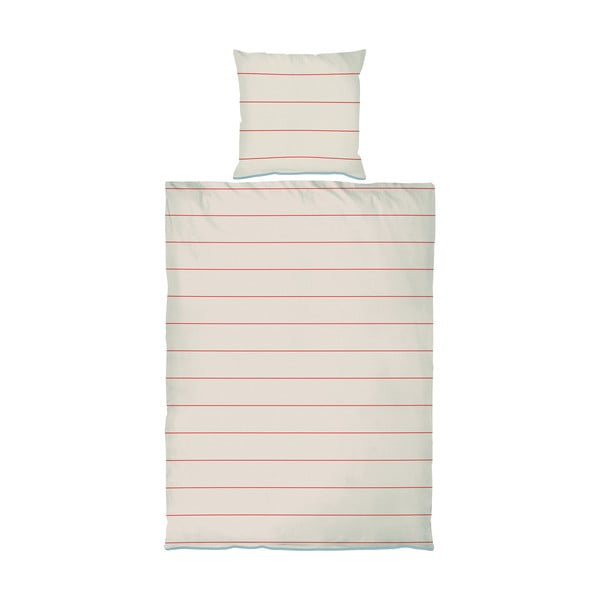 Iš satino medvilnės viengulė patalynė raudonos spalvos/smėlio spalvos 140x200 cm Align – Mette Ditmer Denmark