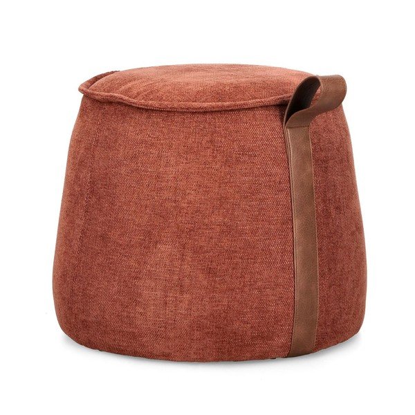 Terakotos spalvos pufas iš šenilinio audinio Anila – Bizzotto