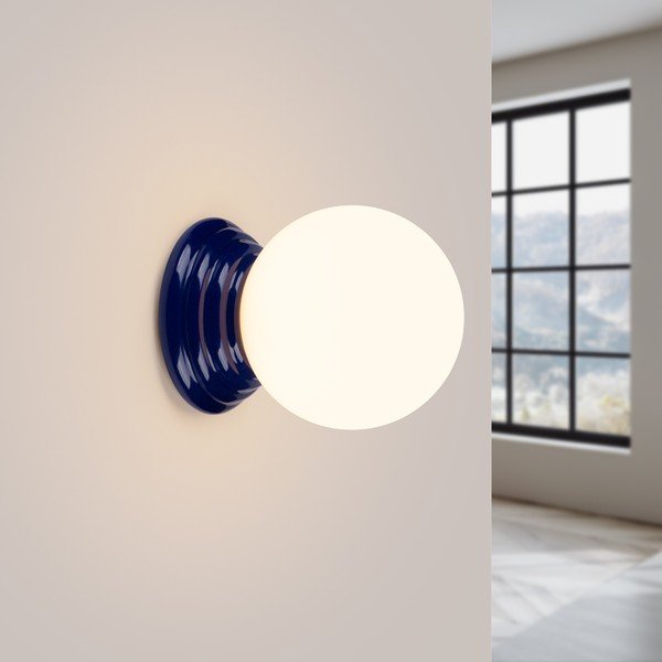 Mėlynos spalvos iš keramikos sieninė lempa ø 12 cm Farsa – Sollux-image-4