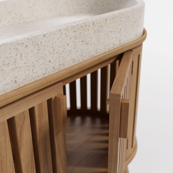 Praustuvo spintelė iš tikmedžio Kave Home Rokia-image-1