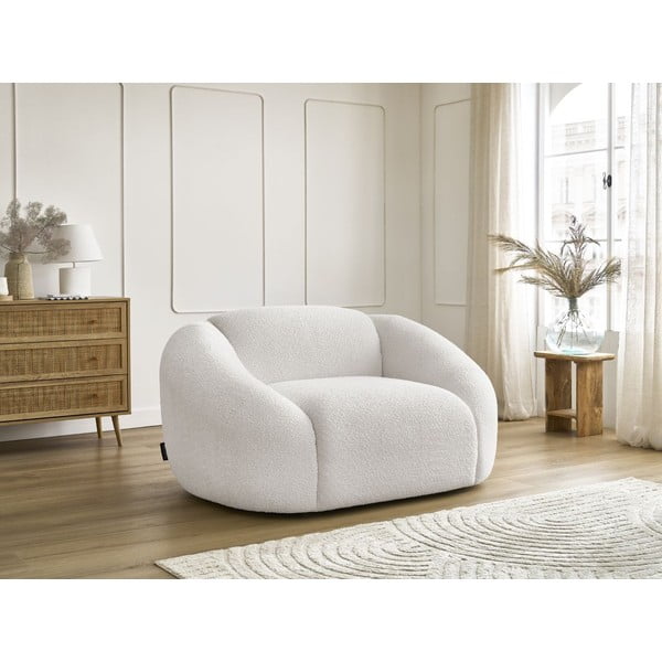 Iš boucle krėslas baltos spalvos Tina – Bobochic Paris-image-4