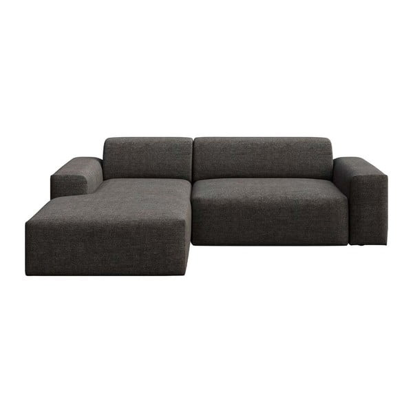 Antracito spalvos sulankstoma/su sandėliavimo vieta kampinė sofa (su kairiuoju kampu/su gultu) Villet – Rodier