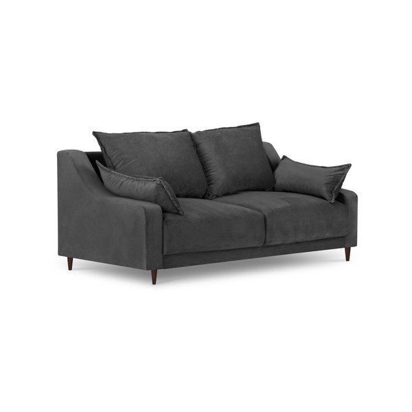 Tamsiai pilka aksominė sofa Mazzini Sofos Freesia, 150 cm-image-2