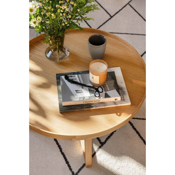 Apvalus medinis stalas iš ąžuolo medienos Wireworks, Ø 66 cm-image-4