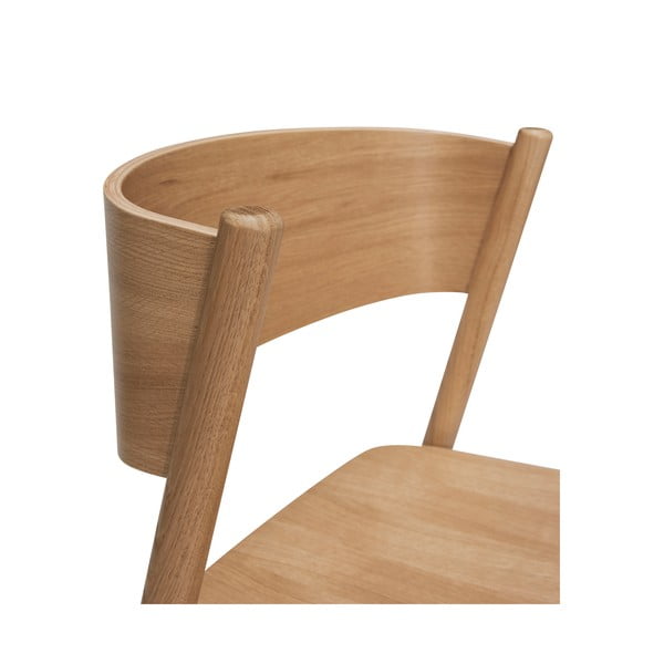 Baro taburetė natūralios spalvos iš ąžuolo (sėdynės aukštis 75 cm) Oblique – Hübsch-image-4