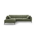 Žalios spalvos kampinė sofa (su kairiuoju kampu/su gultu) Bemy – Micadoni 