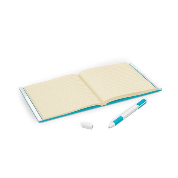 Turkio spalvos kvadratinis sąsiuvinis su geliniu rašikliu LEGO®, 15,9 x 15,9 cm-image-1