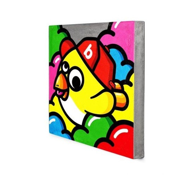 Betoninė sienų dekoracija Lyon Béton Oiseau Volant Jaune, 40 x 40 cm-image-1