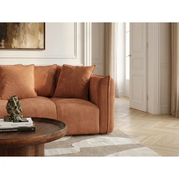 Oranžinės spalvos sofa iš šenilinio audinio Harlem – Bobochic Paris-image-2