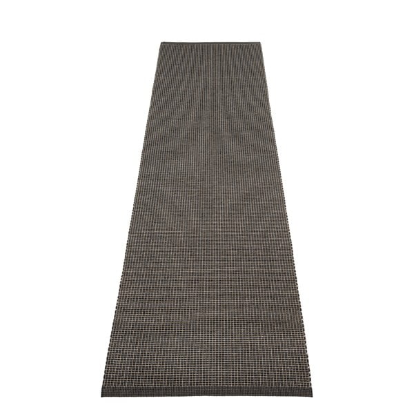 Antracito spalvos lauko kilimas 70x300 cm Emm Black Linen – Pappelina