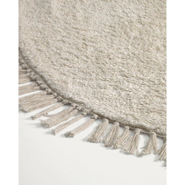Kreminės spalvos iš medvilnės vaikiškas kilimas ø100 cm Orwen – Kave Home-image-3
