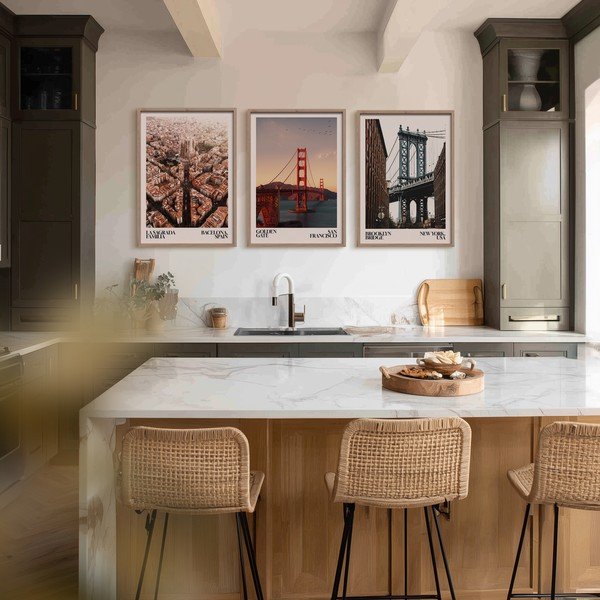 Spausdintas paveikslas su rėmeliu 50x70 cm Golden Gate – Styler-image-2