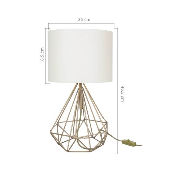 Stalinė lempa su kreminio aukso spalvos tekstiliniu gaubtu (aukštis 46,5 cm) Pena - Squid Lighting-image-2