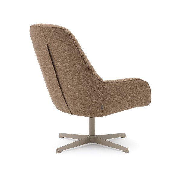 Rudos spalvos pasukamas krėslas Jaspe – Kave Home-image-4