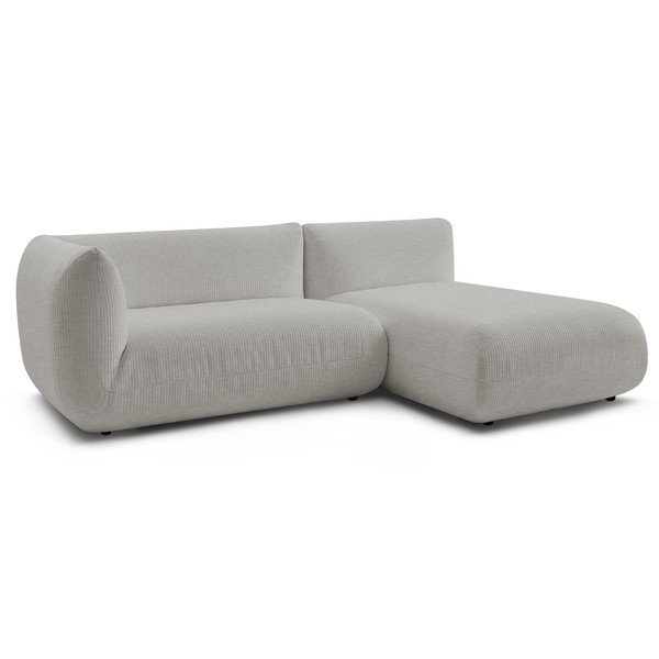 Smėlio spalvos velvetinė kampinė sofa (dešinysis kampas) Lecomte - Bobochic Paris-image-3
