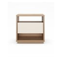 Naktinis staliukas kreminės spalvos/natūralios spalvos iš ąžuolo Dennis – Marckeric